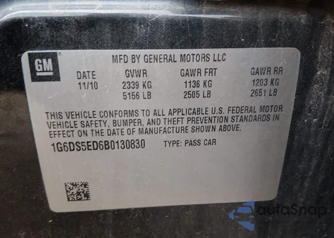 2011 Cadillac Cts Premium z USA, uszkodzony, nr VIN 1G6DS5ED6B0130830